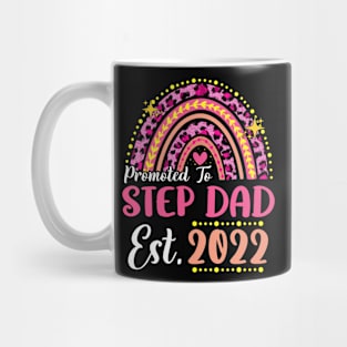 Promoted to Step Dad Est.2022 Rainbow Stepfather to Be New Stepfather Mug